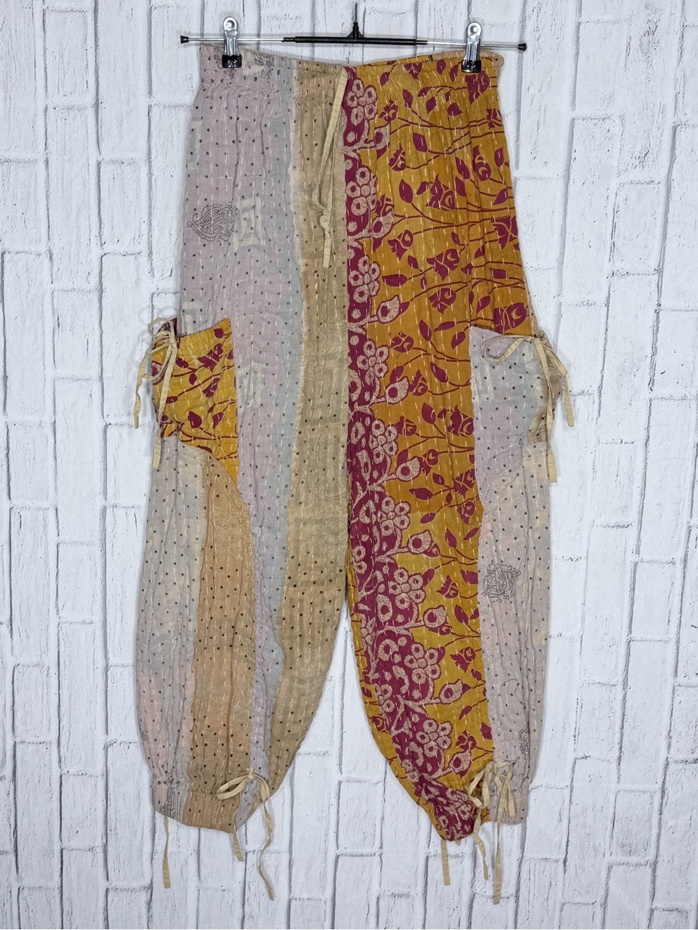 🧡 She’s1Oak Kantha Cargo Harem Pants One Size 100% Cotton Boho